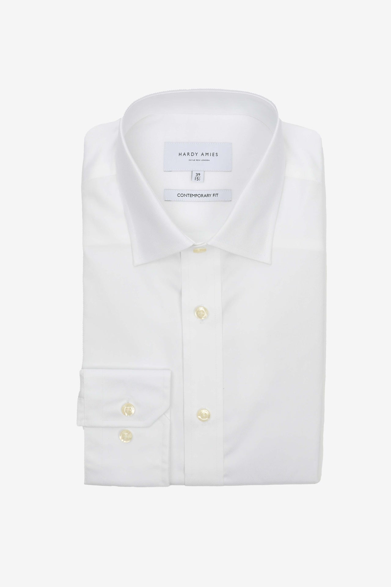 White Micro Twill Shirt (Contemporary Fit)