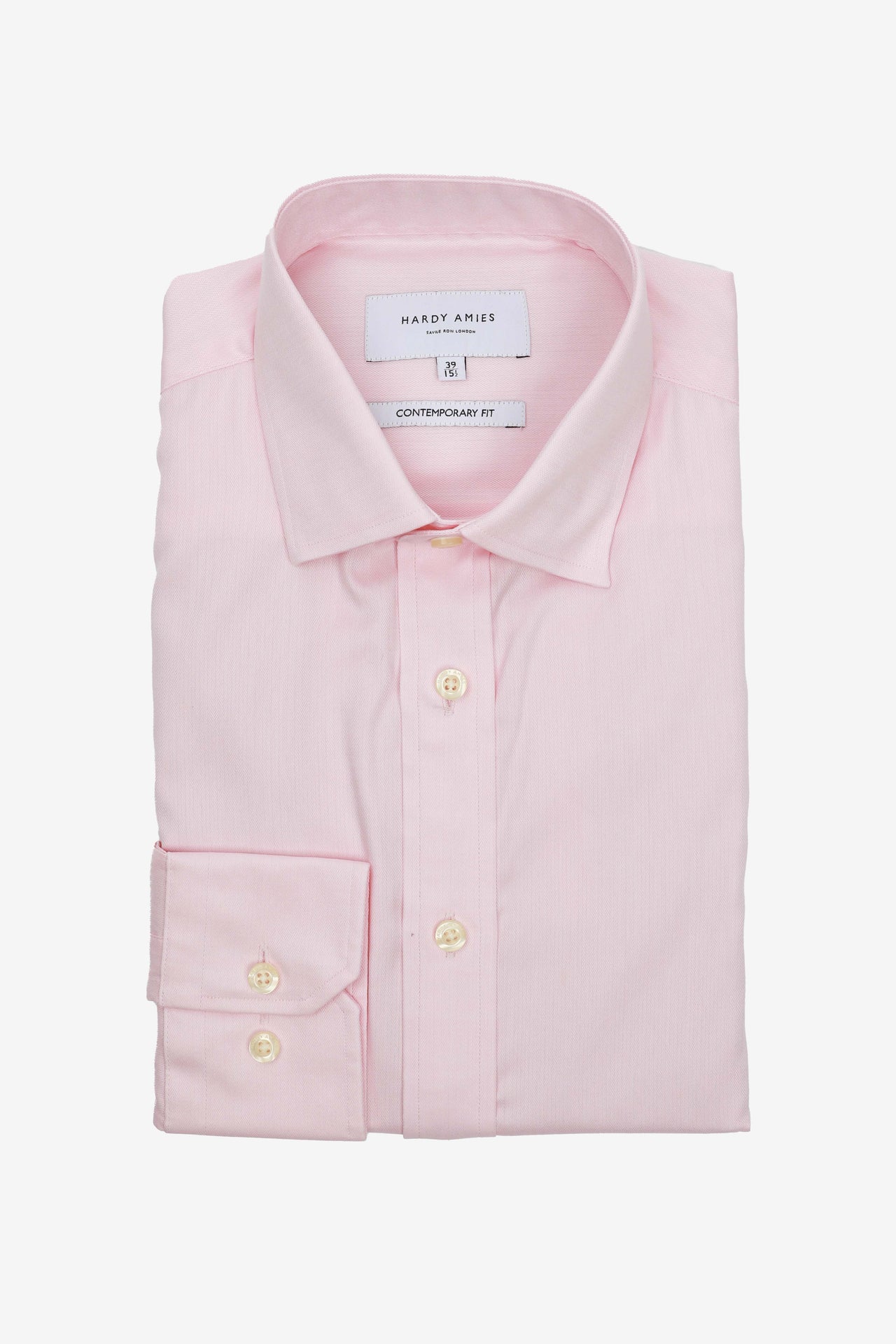 Pink Mini Herringbone Shirt (Contemporary Fit)