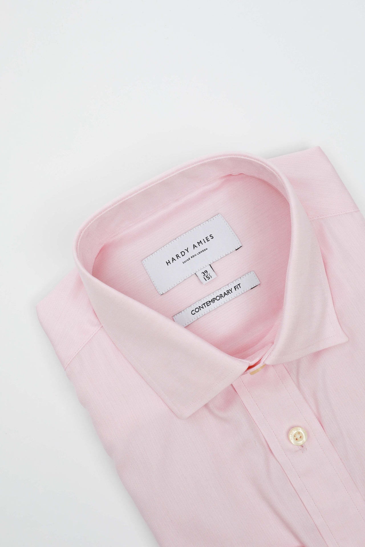 Pink Mini Herringbone Shirt (Contemporary Fit)