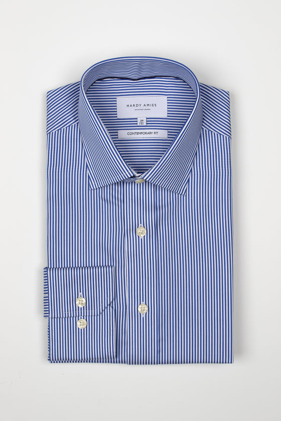 Blue Bengal Stripe Twill Shirt (Contemporary Fit)