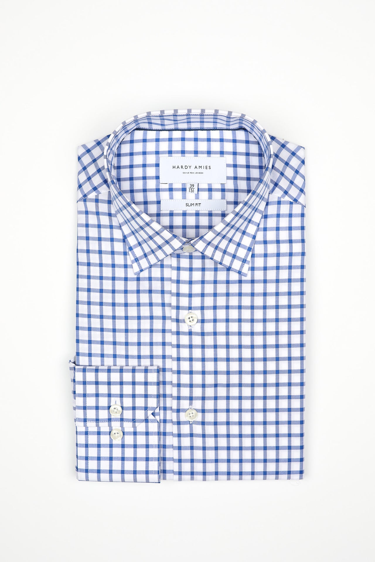 Navy Check Shirt Slim Fit
