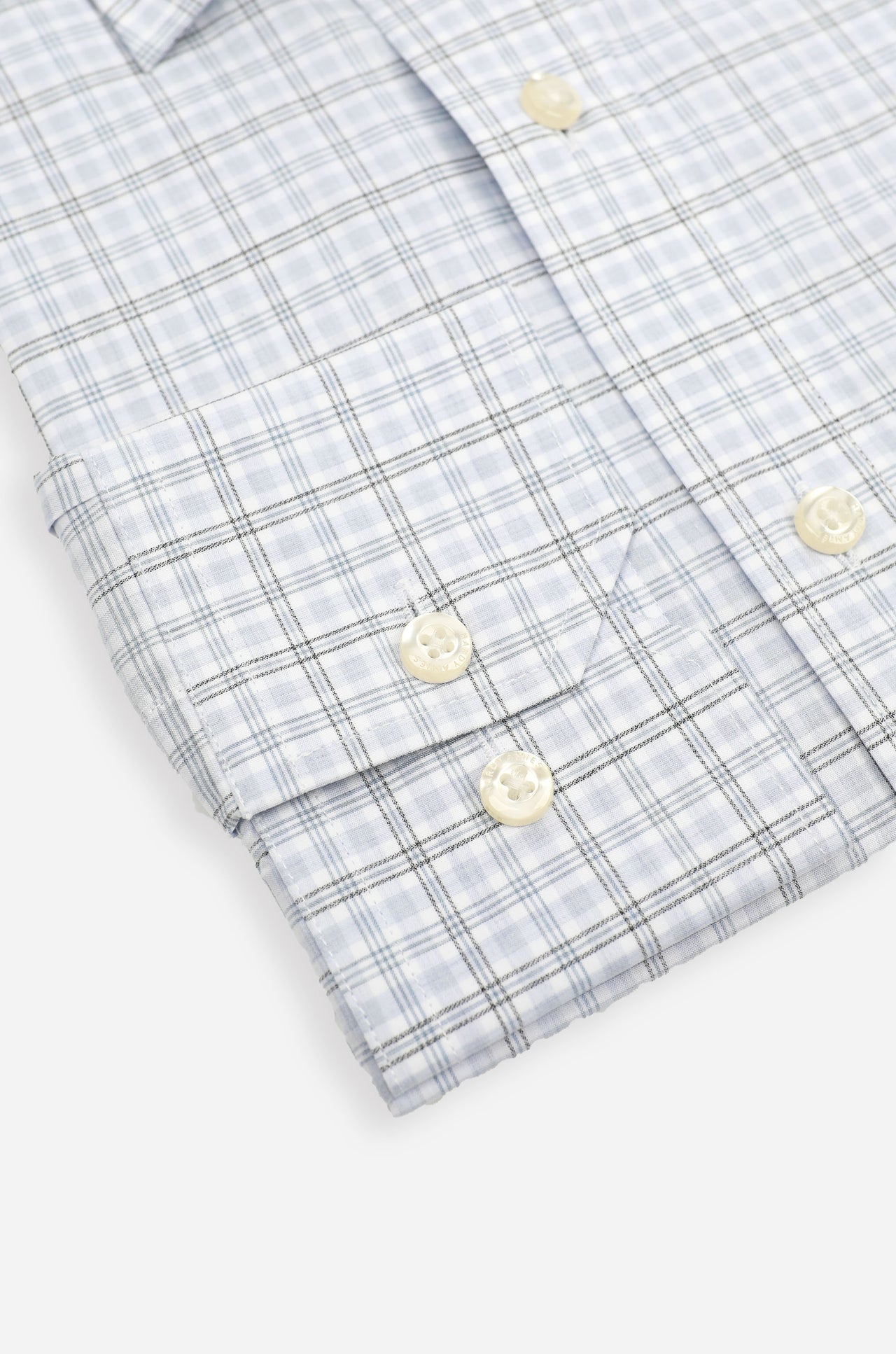 Powder Blue Check Shirt Contemporary Fit