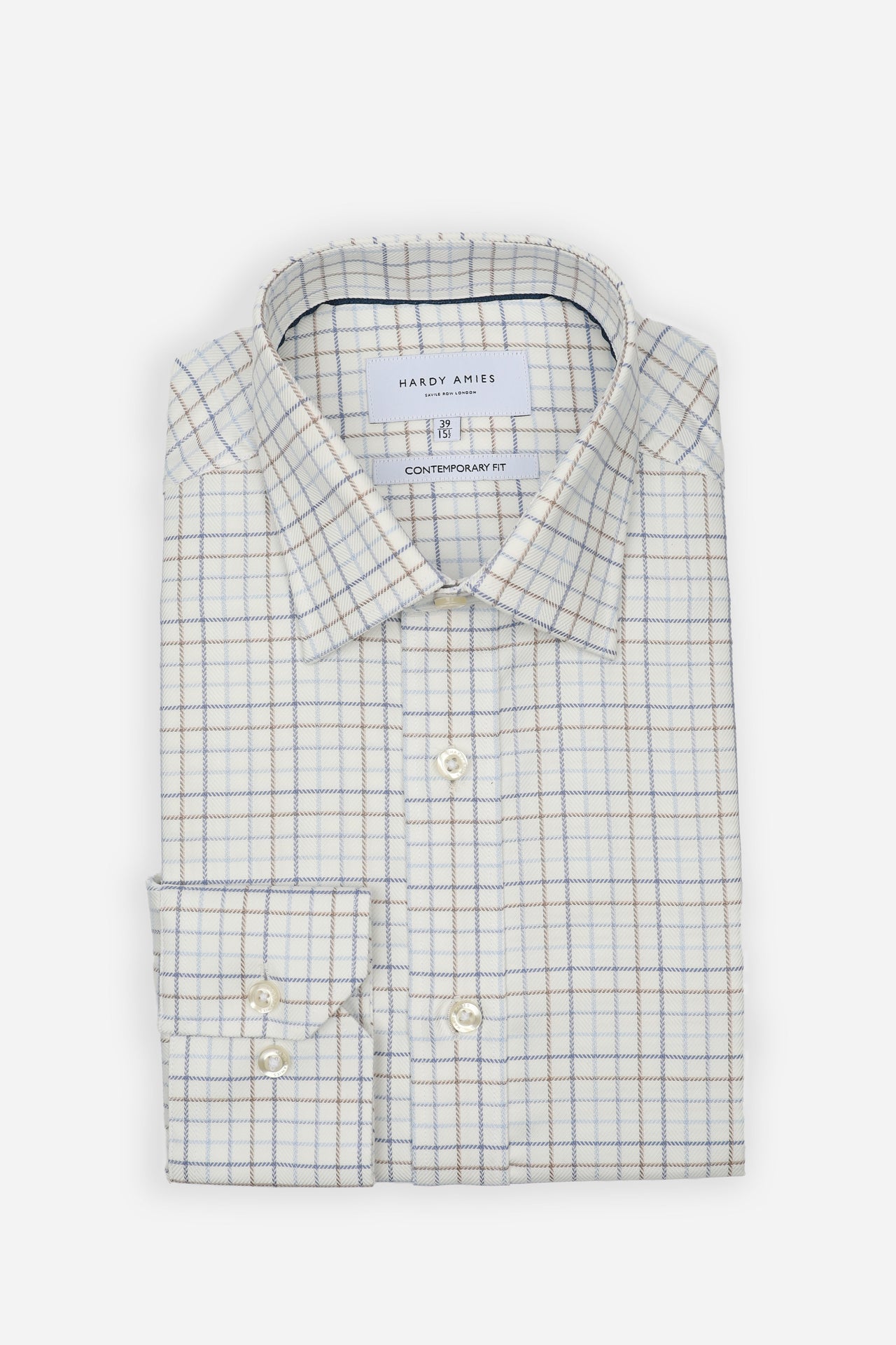 Blue Malt Check Shirt Contemporary Fit