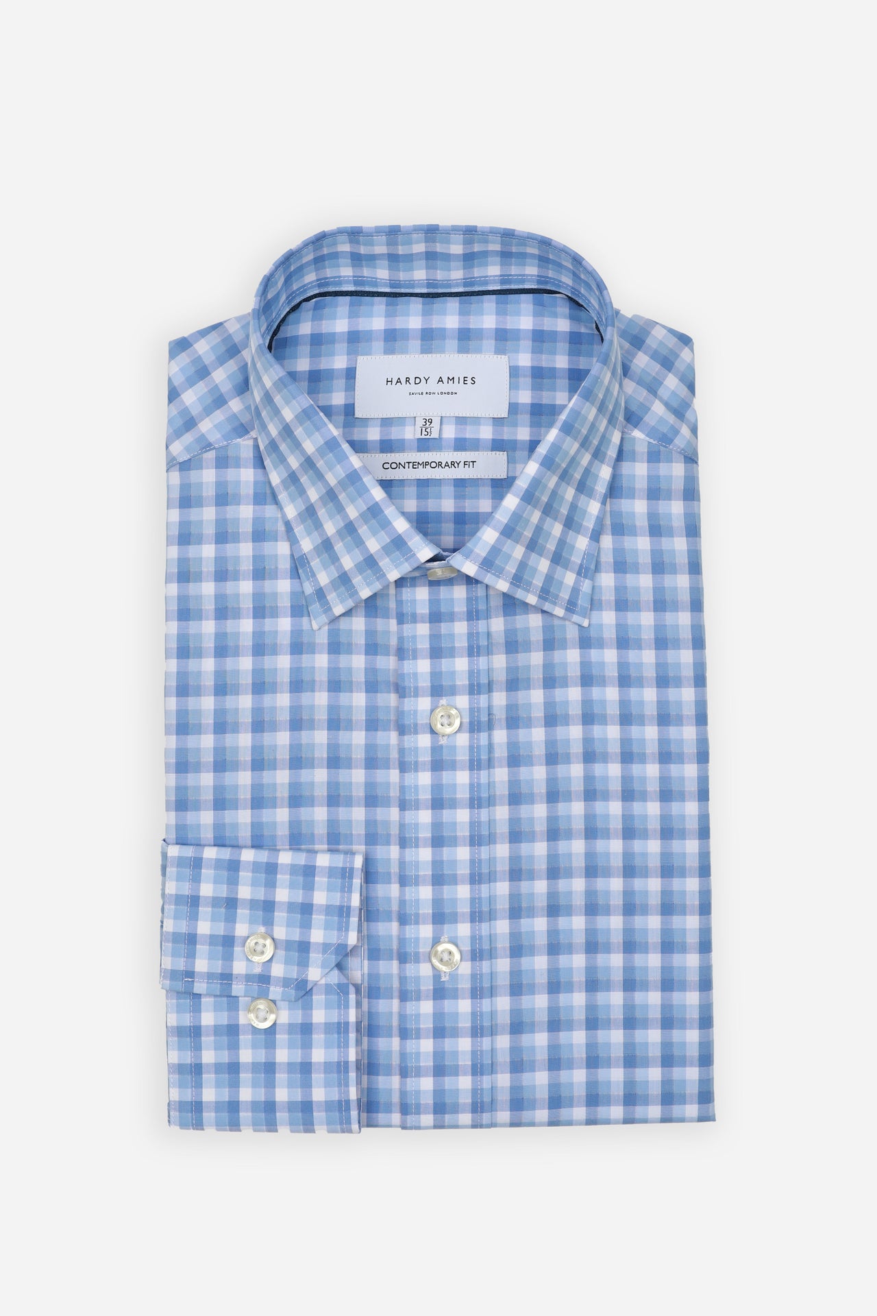 Blue Check Shirt Contemporary Fit