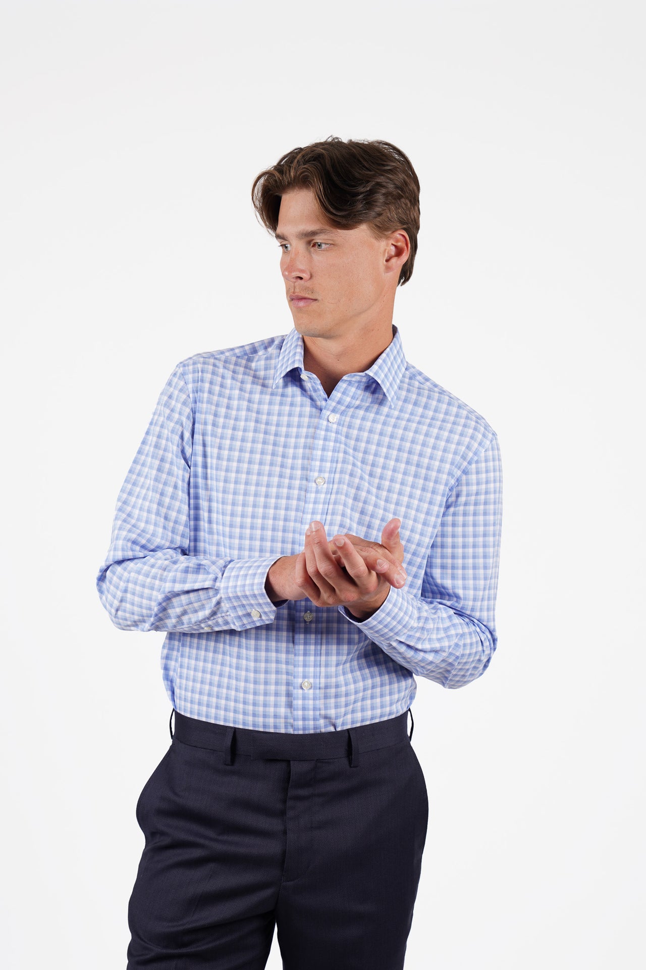 Blue Check Shirt Contemporary Fit