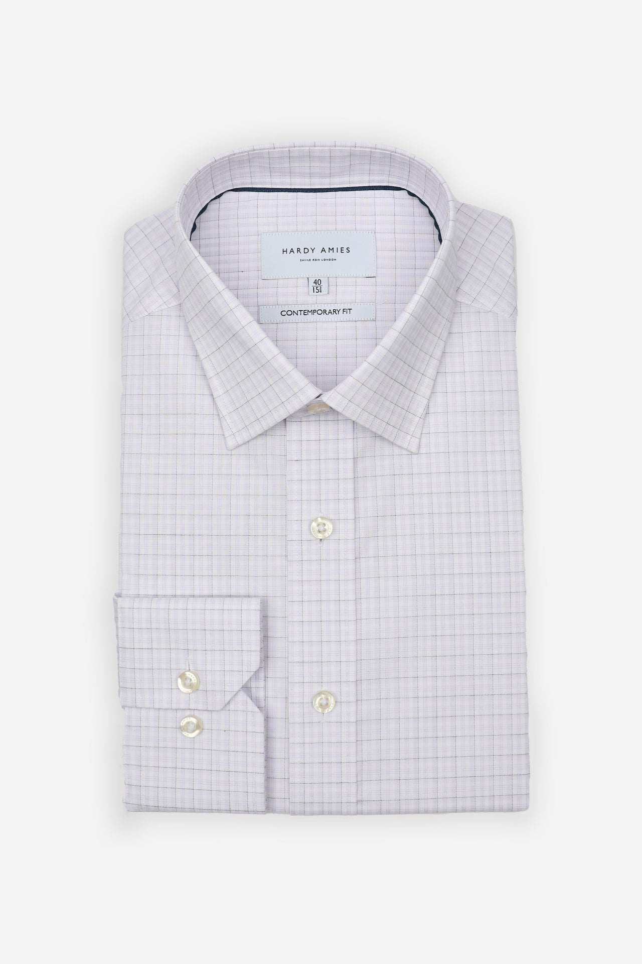 Lilac Check Shirt Contemporary Fit