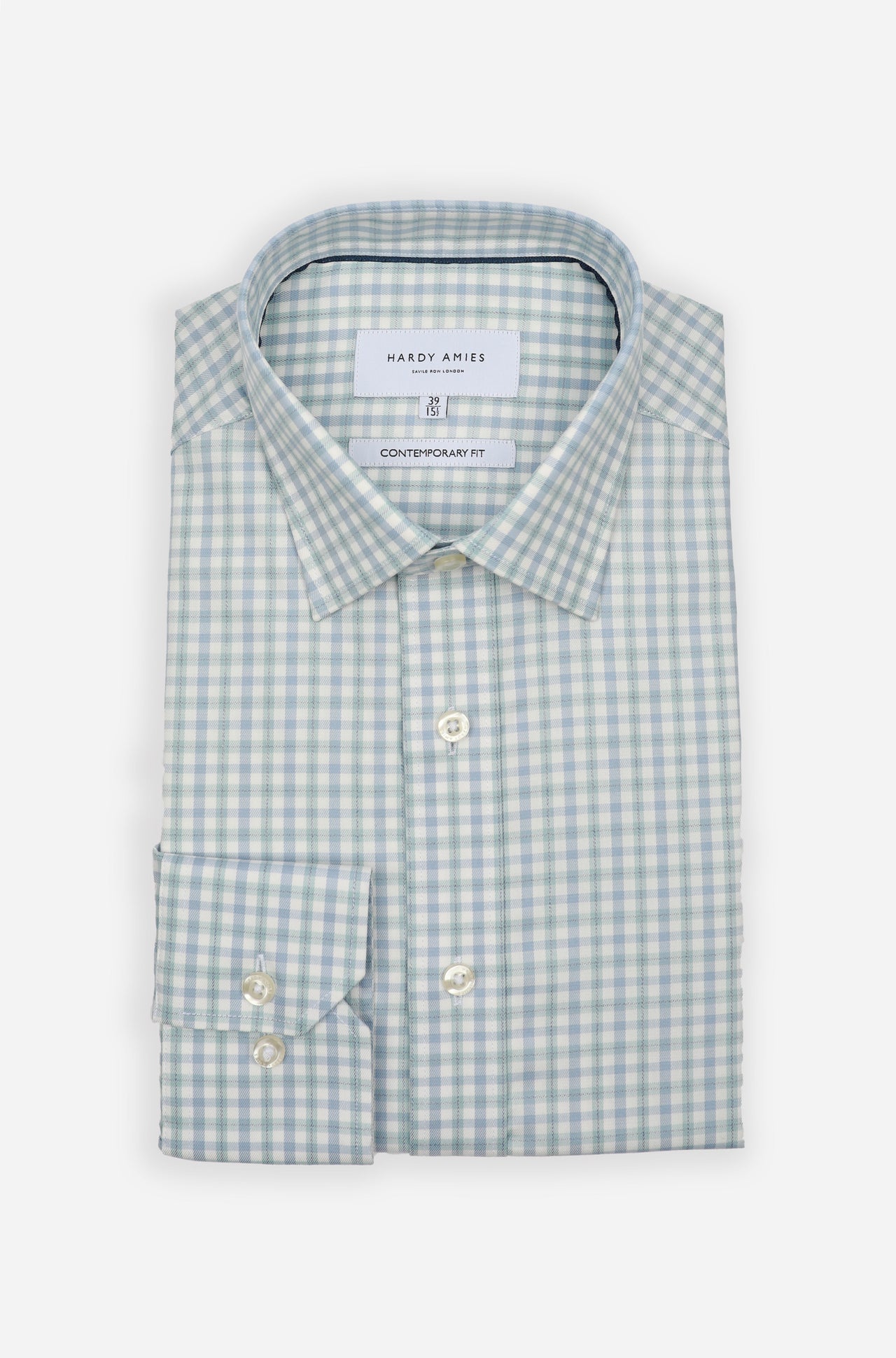 Blue Sage Check Shirt Contemporary Fit