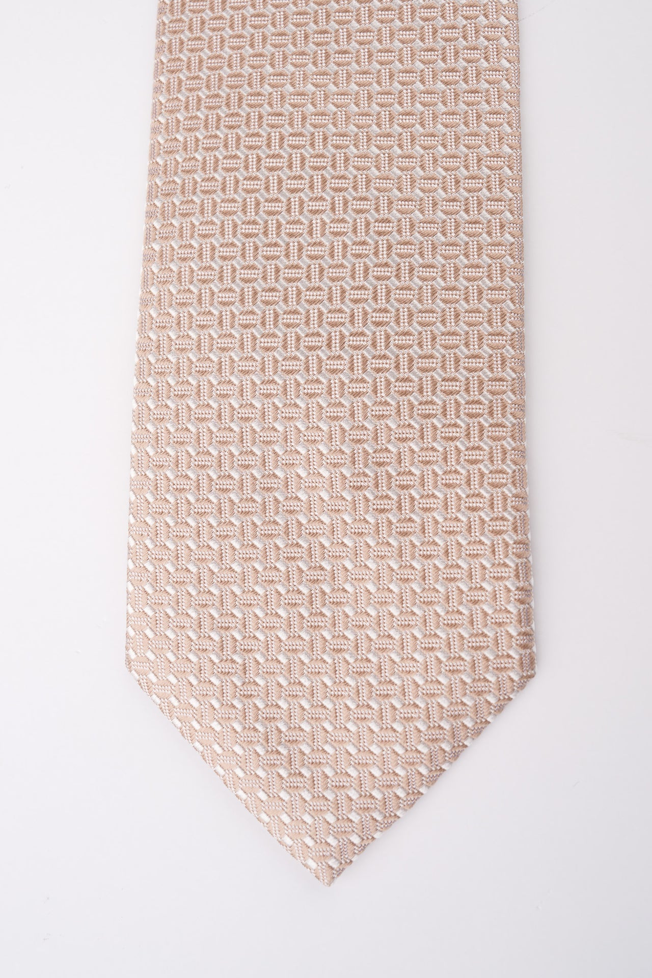 Champagne Geometric Silk Tie