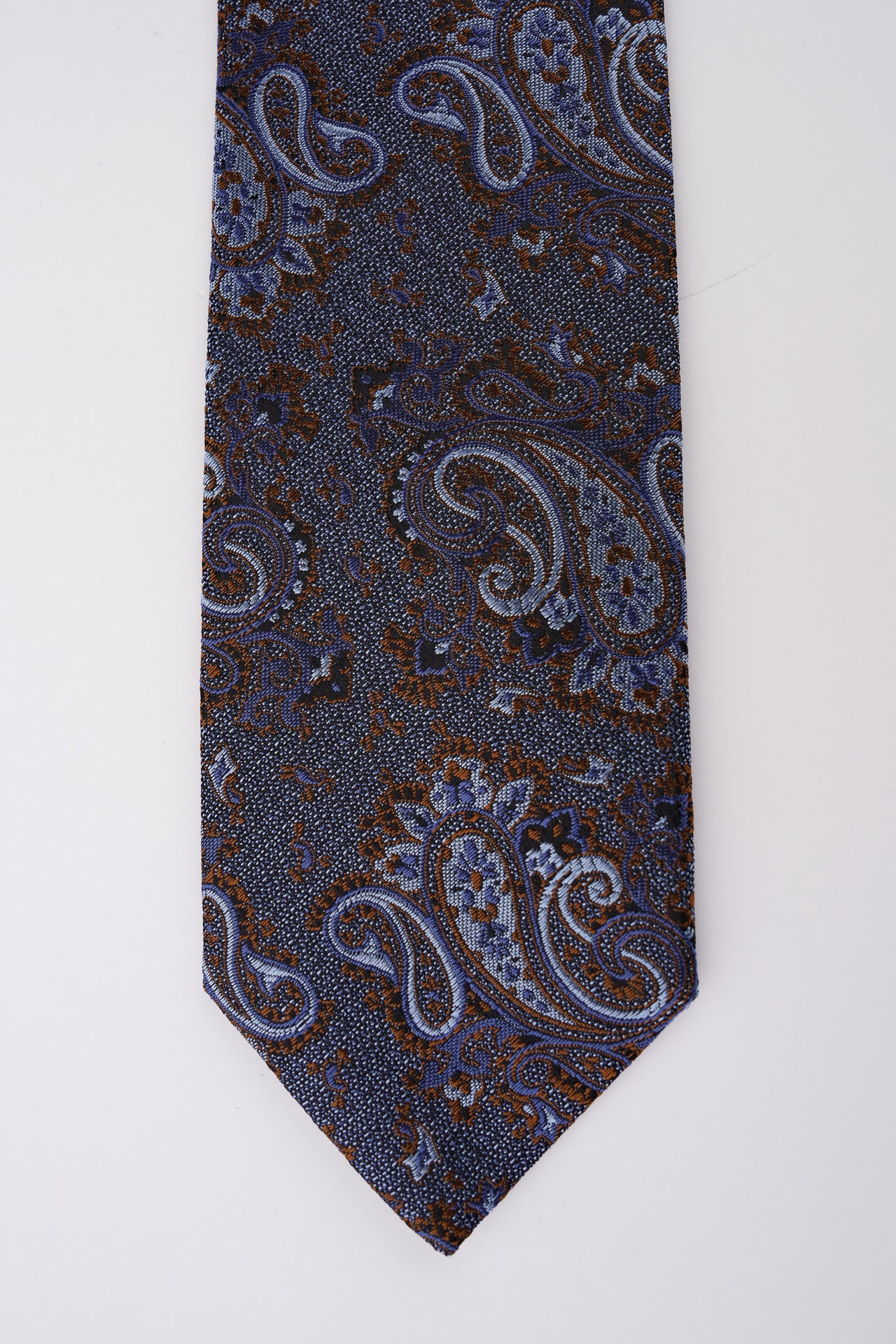 Navy Paisley Silk Tie