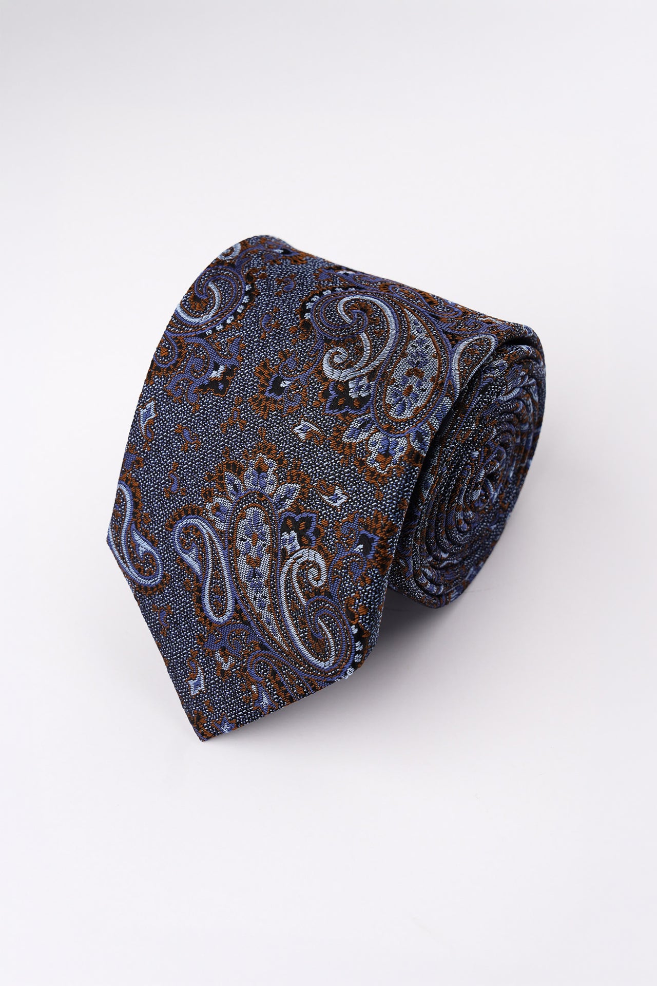 Navy Paisley Silk Tie