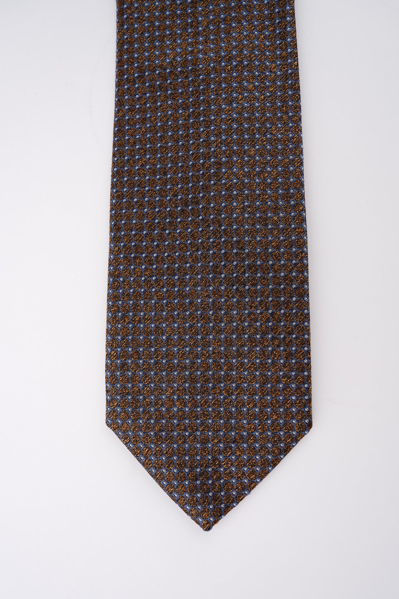 Toffee Textured Geometric Silk Tie