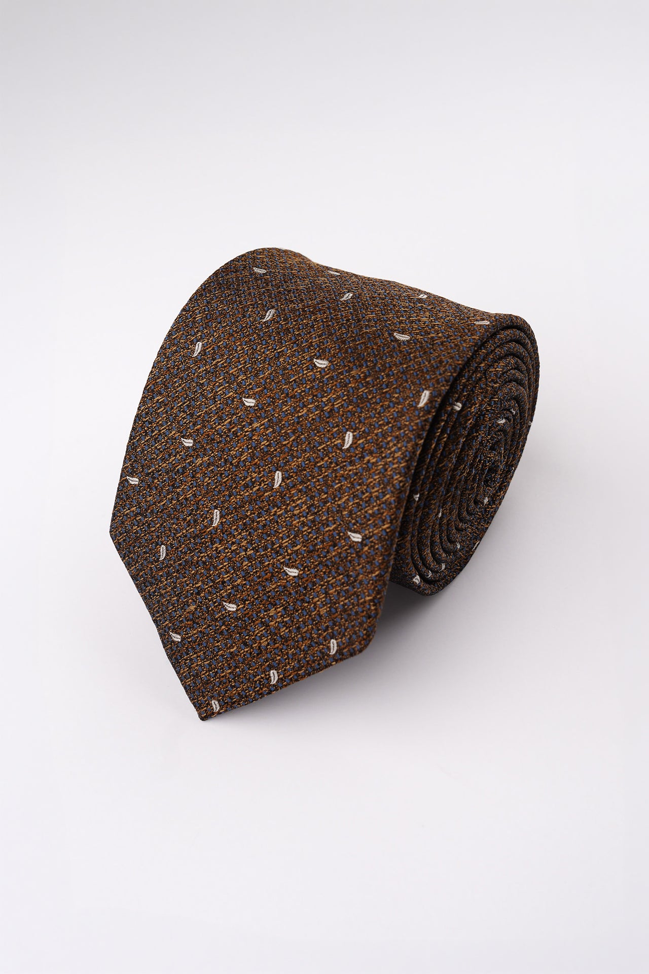 Toffee Textured Paisley Silk Tie