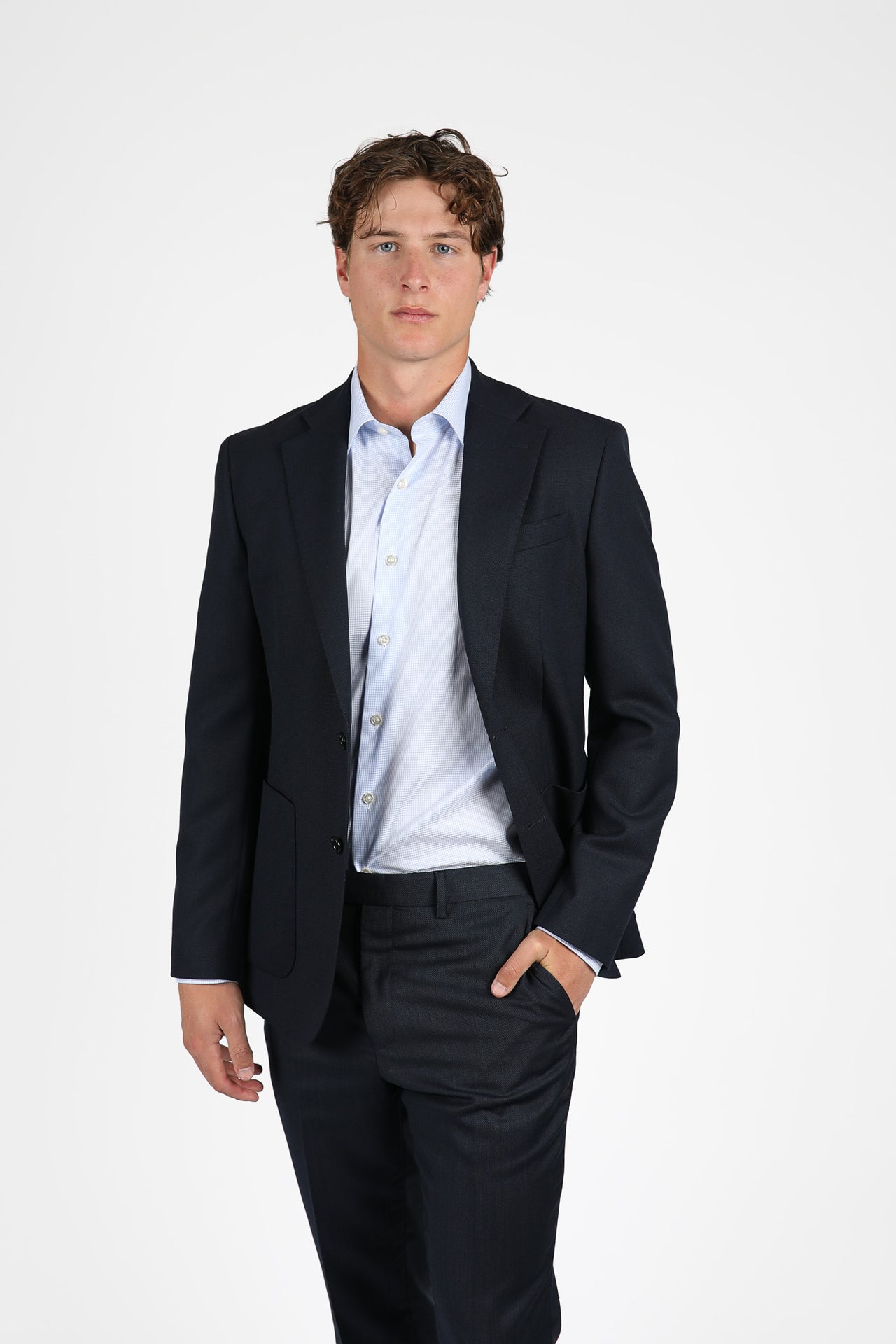 Navy Brinsley Hopsack Sports Jacket