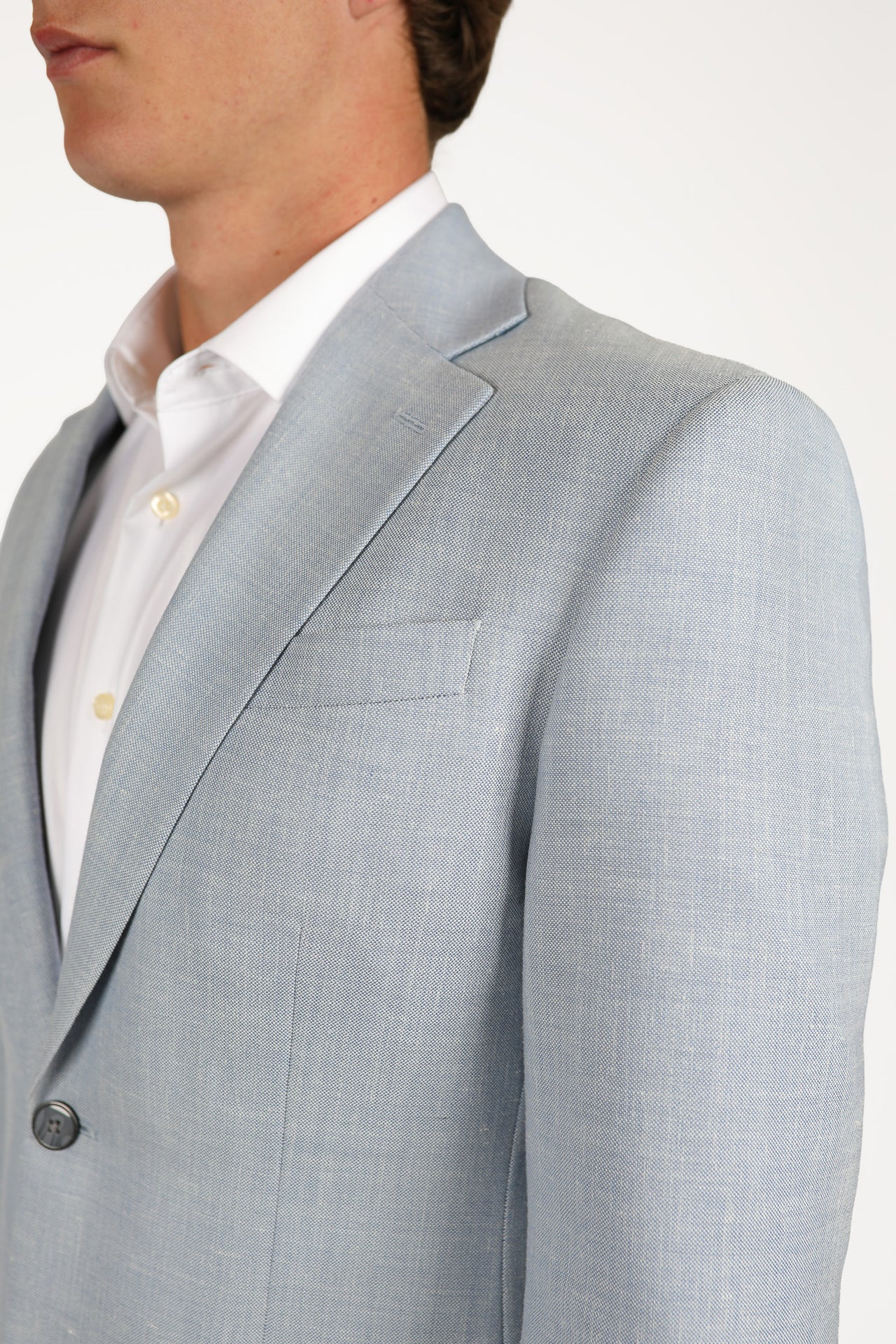 Powder Blue Brinsley Linen Weave Sport Jacket