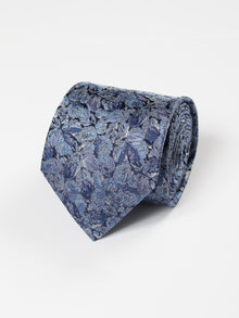  Blue Classic Floral Silk Tie