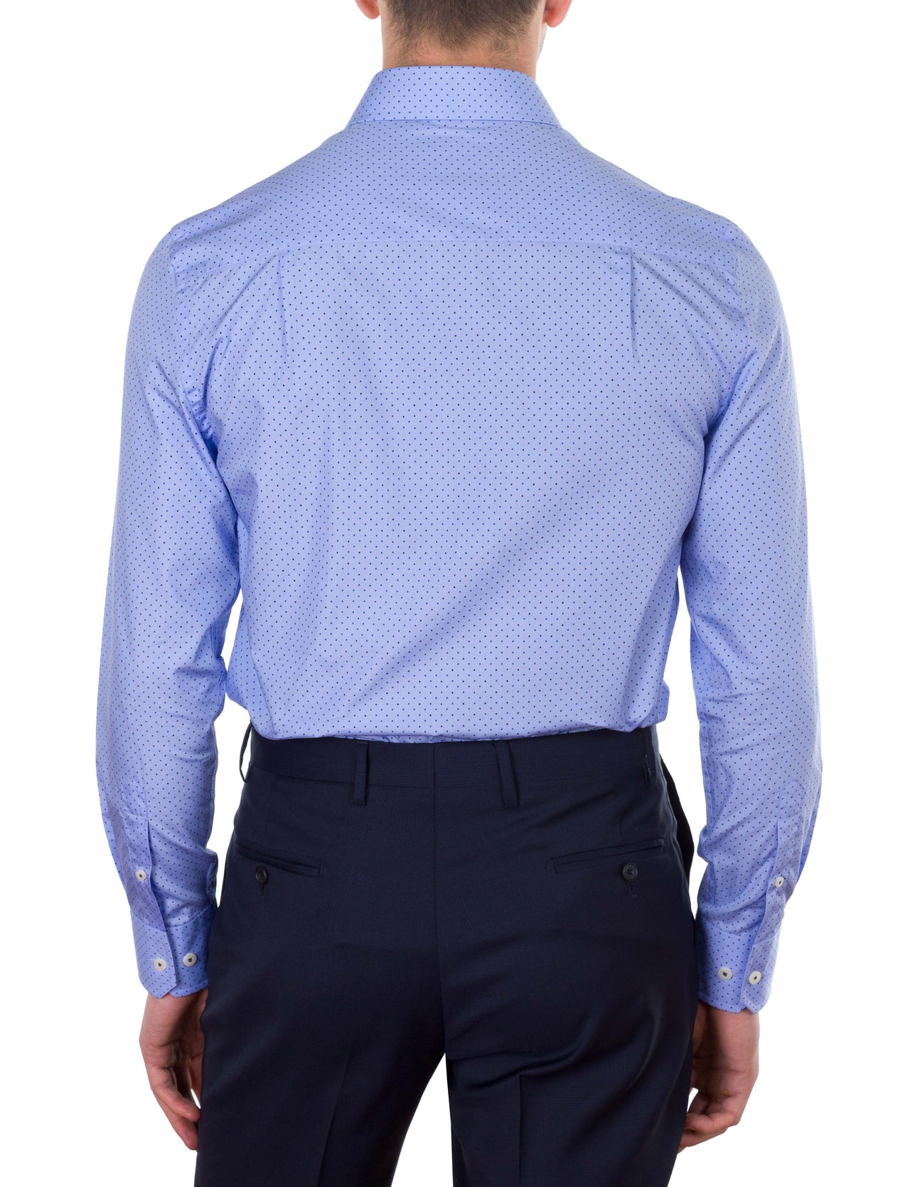 Blue 2 Tone Spotted Business Shirt (Slim Fit)