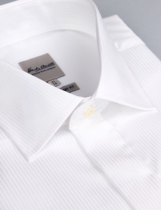 White Satin Stripe Dinner Shirt (Contemporary Fit)