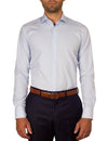 Blue Textured Stripe Business Shirt (Slim Fit)