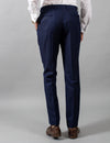 Navy Herringbone Suit Trousers