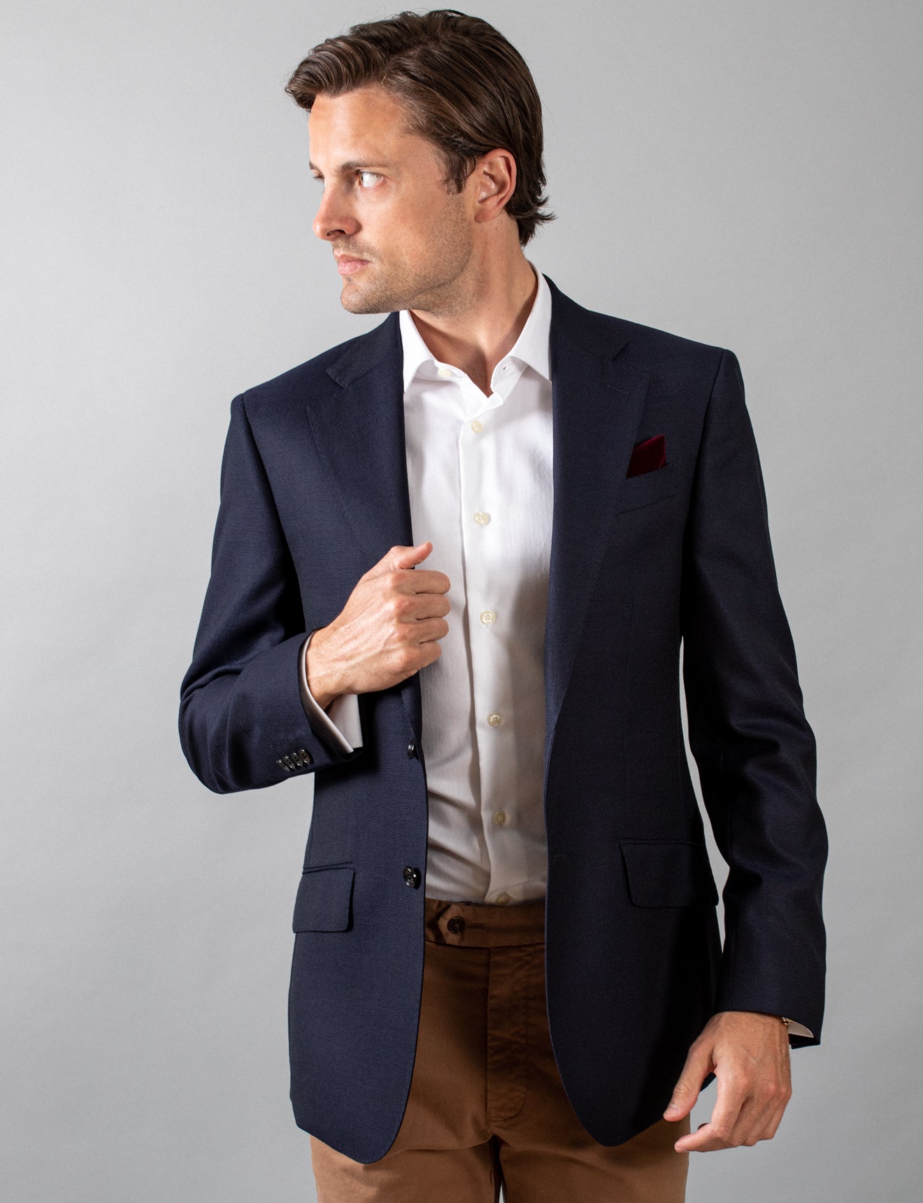 Sport Coat White Shirt And Navy Blue Blazer Navy Hopsack Sports