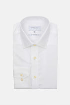 White Herringbone Business Shirt — Contemporary Fit