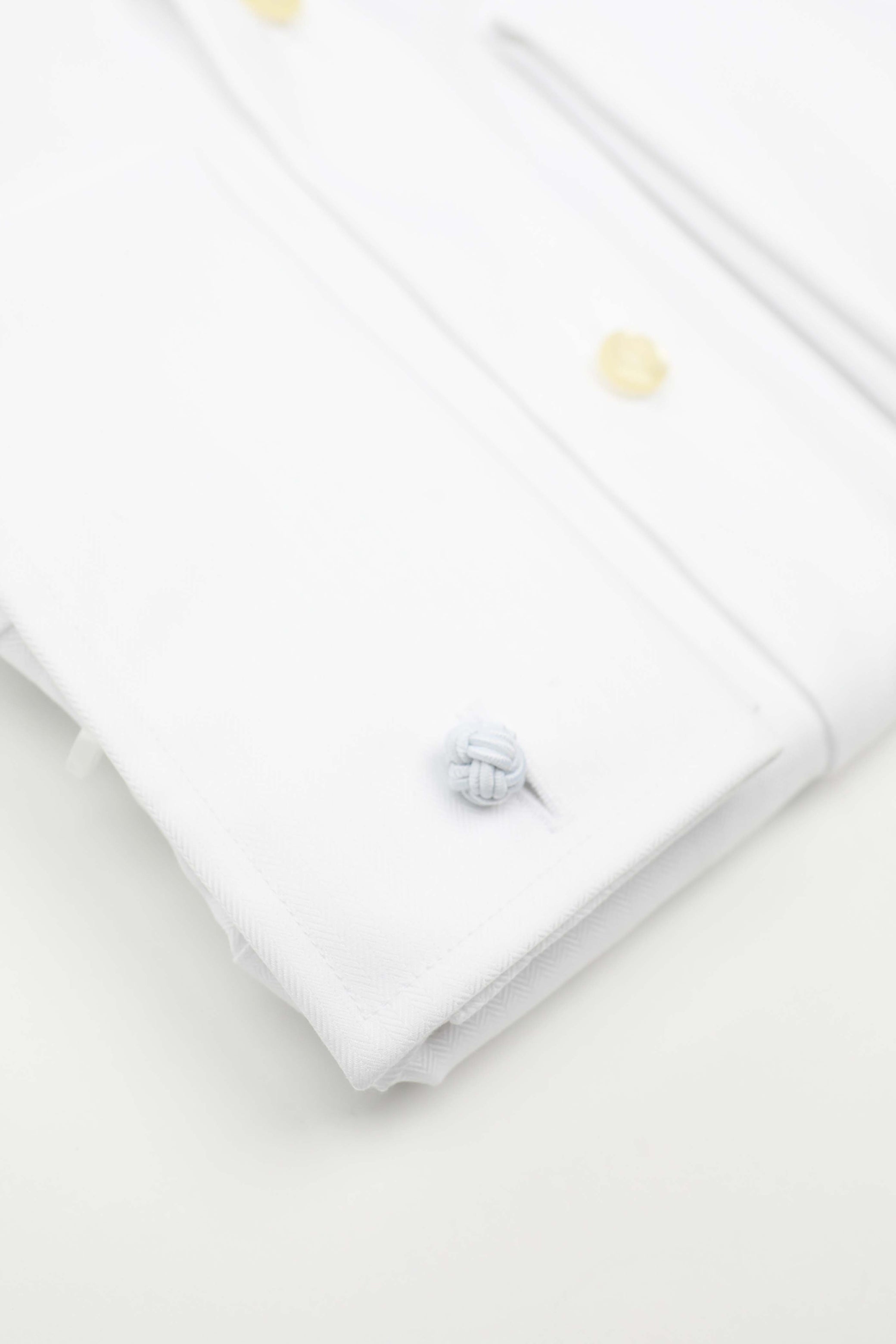 White Herringbone French Cuff Shirt (Slim Fit) - Hardy Amies Australia White Herringbone French Cuff Shirt (Slim Fit) - Hardy Amies Australia