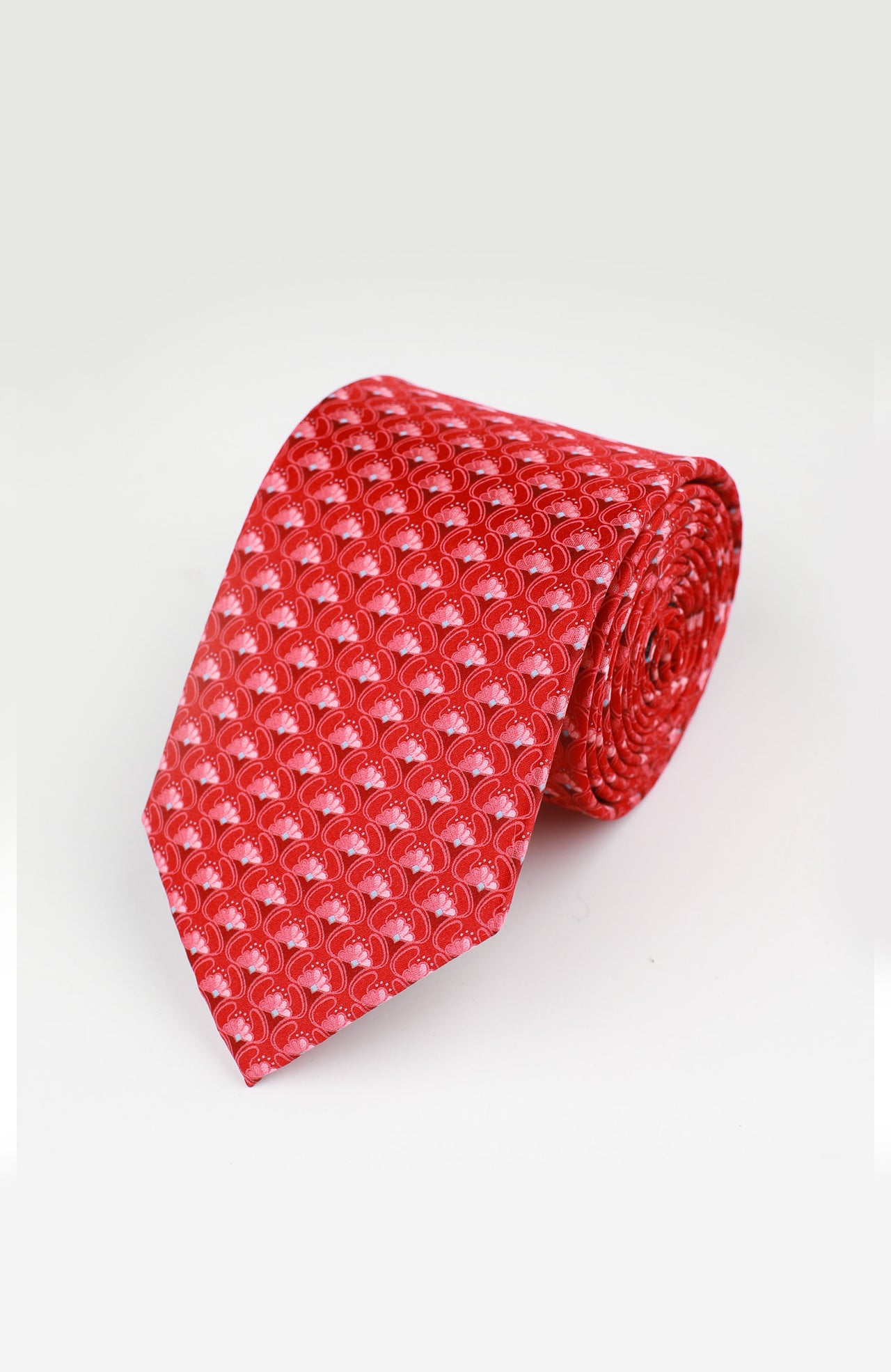 RED SILK MINI GEO TIE