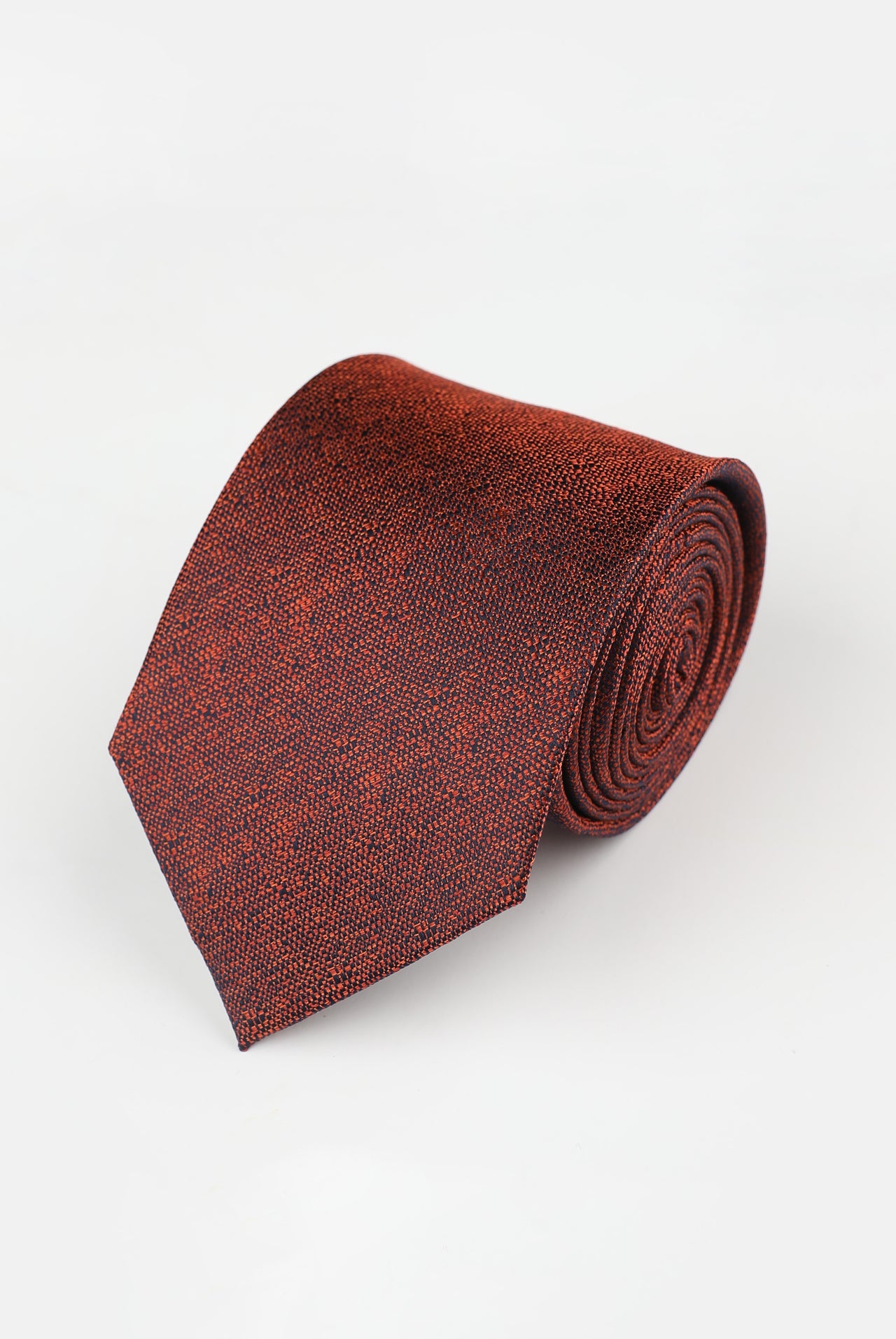 BURNT ORANGE SILK TEXTURED TIE