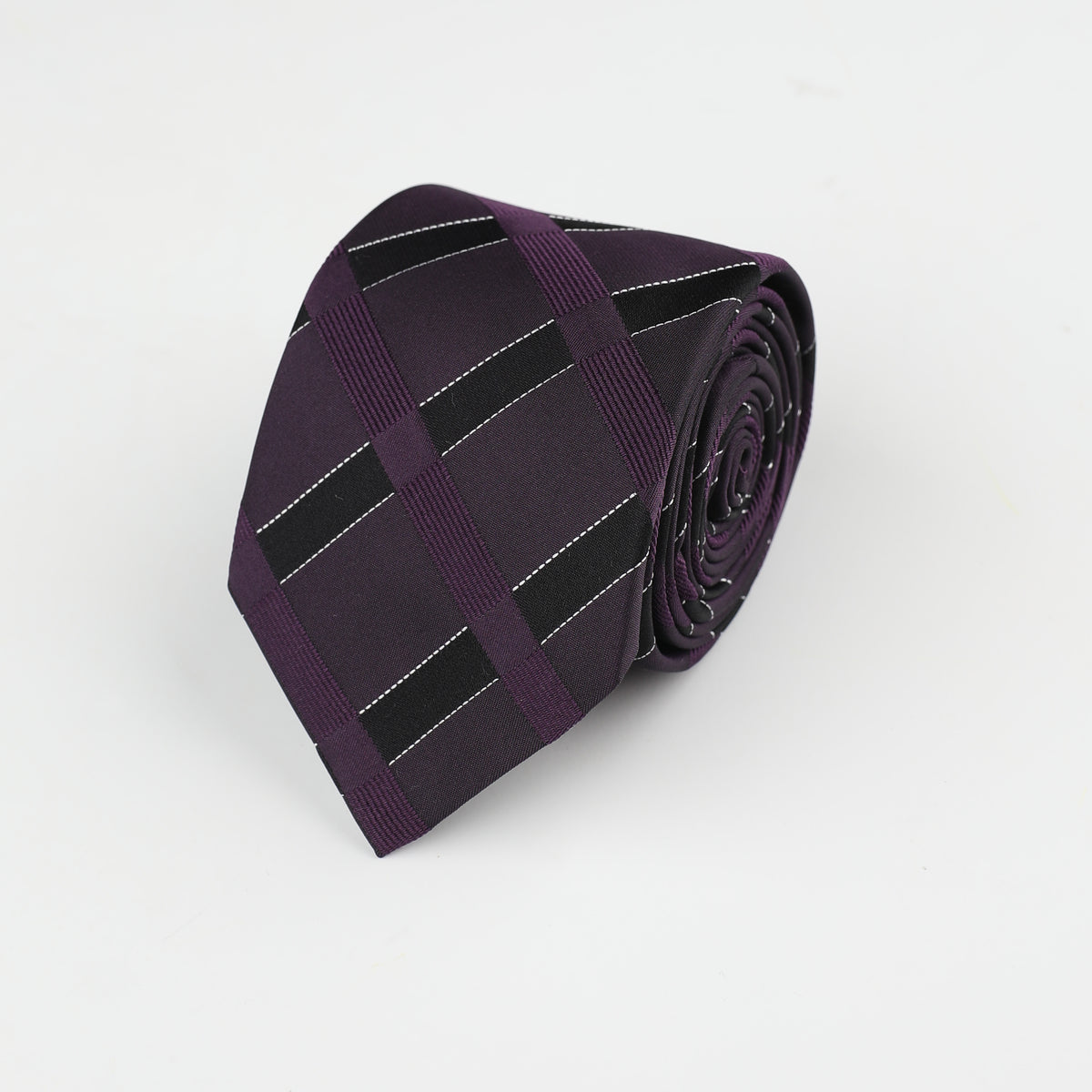 PURPLE SILK CHECK TIE – Hardy Amies Australia