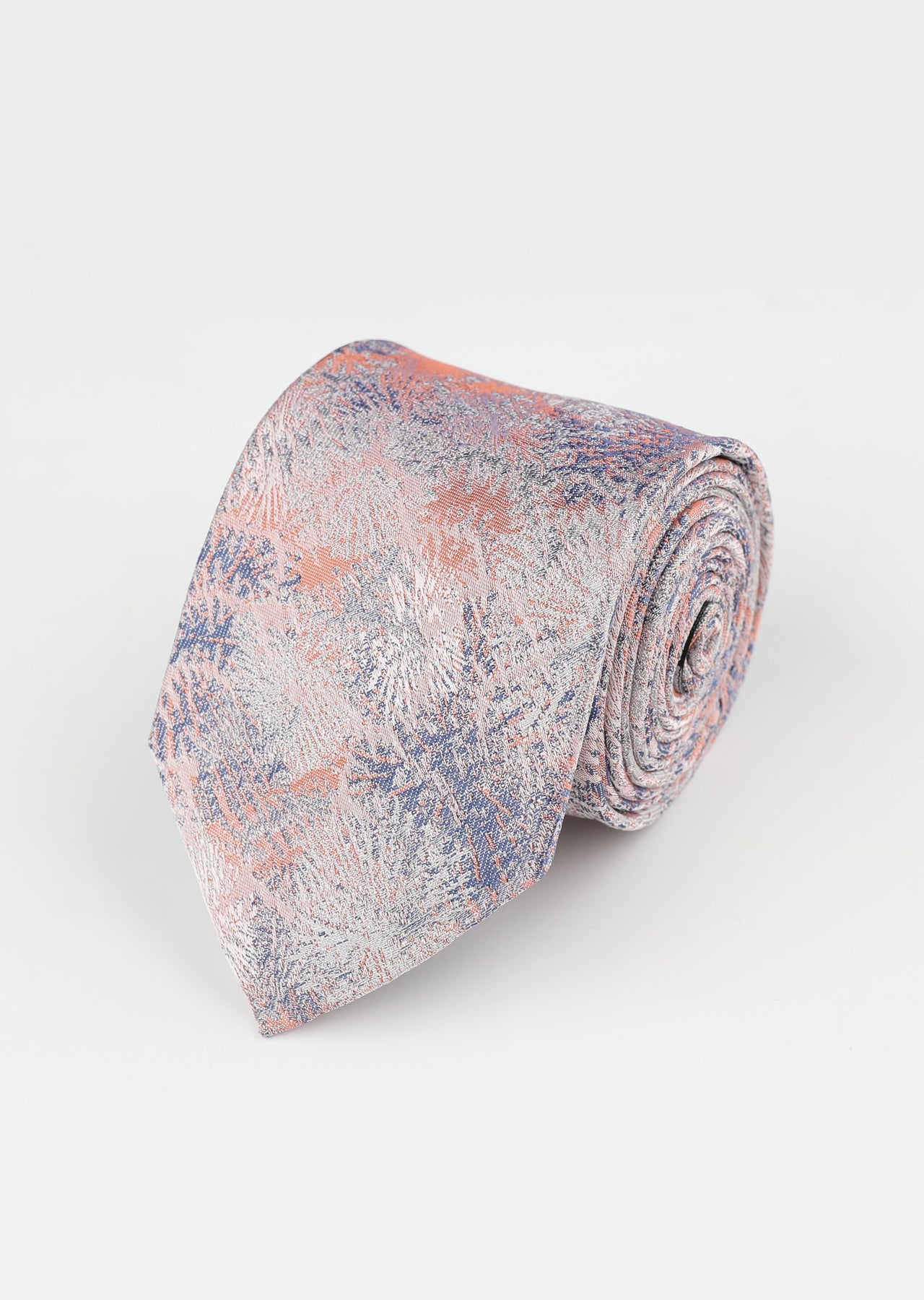 ORANGE SILK FLORAL TIE