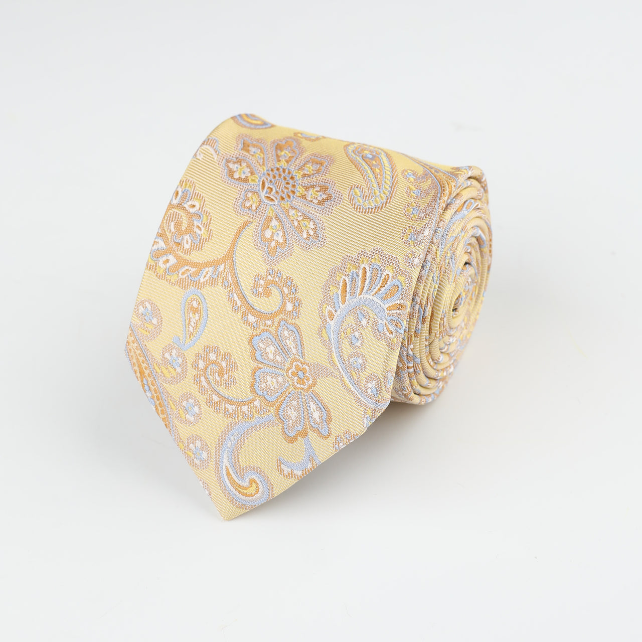 YELLOW SILK PAISLEY TIE
