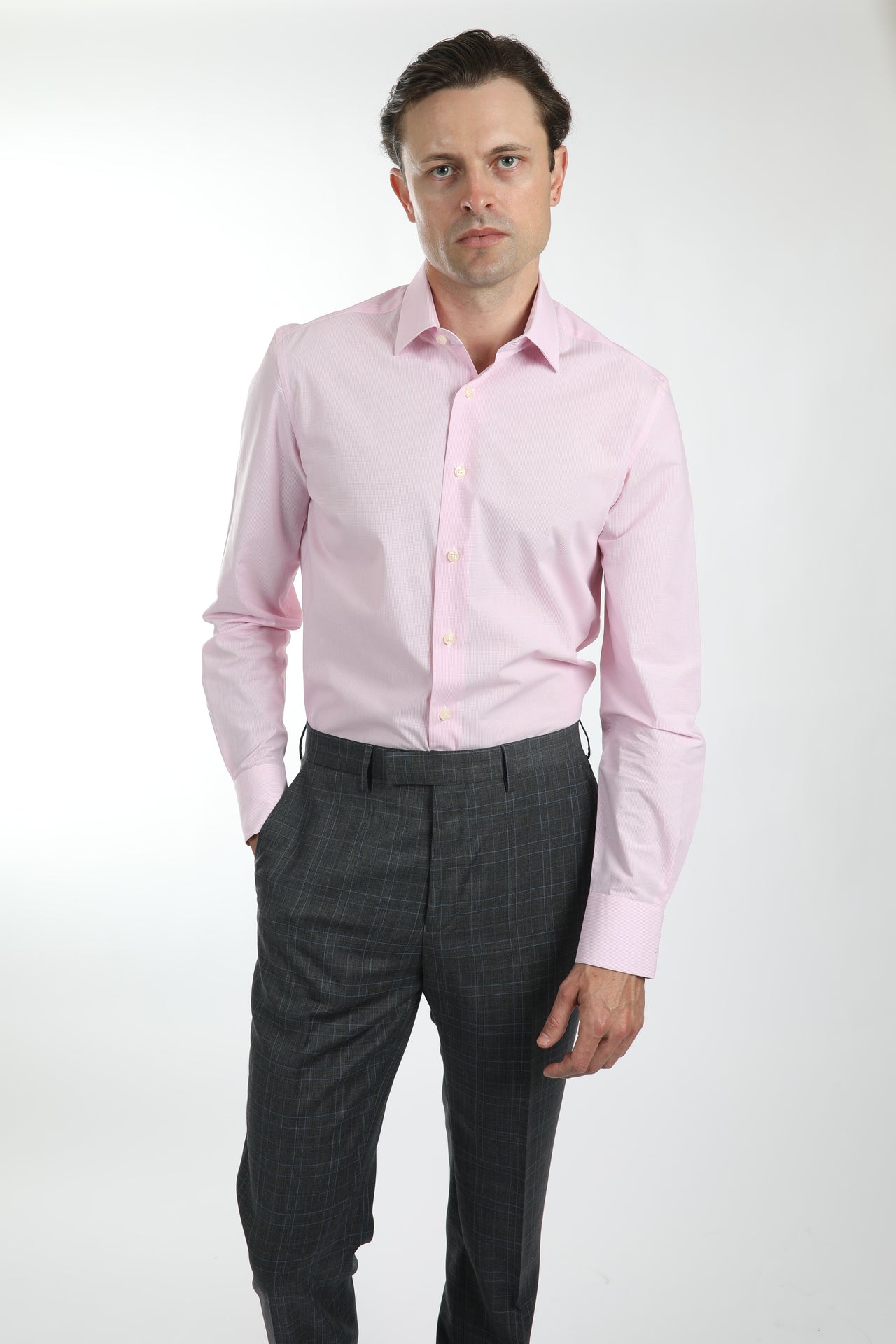 Pink Check Shirt (Slim Fit)