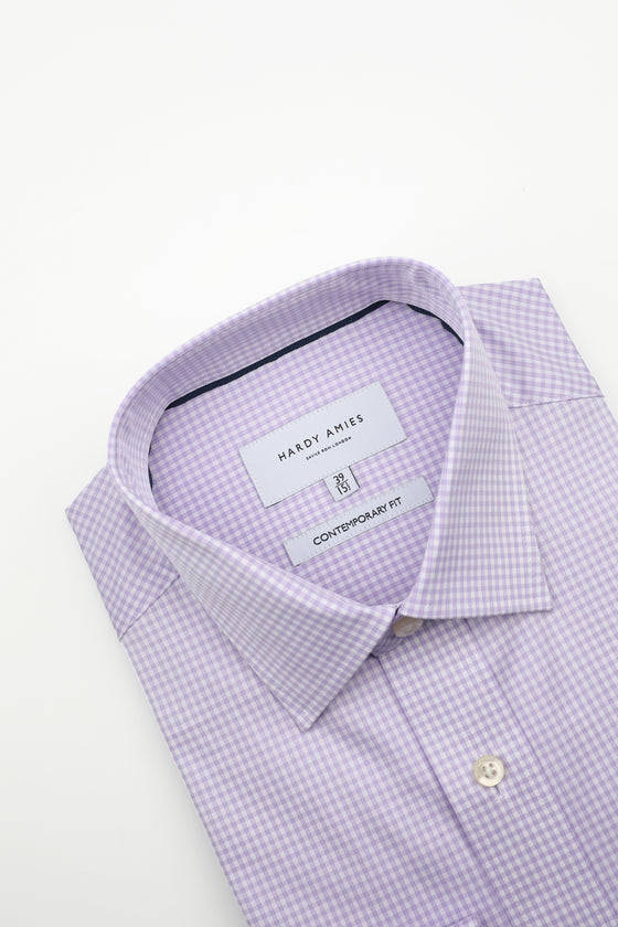 Lilac Check Shirt (Contemporary Fit)