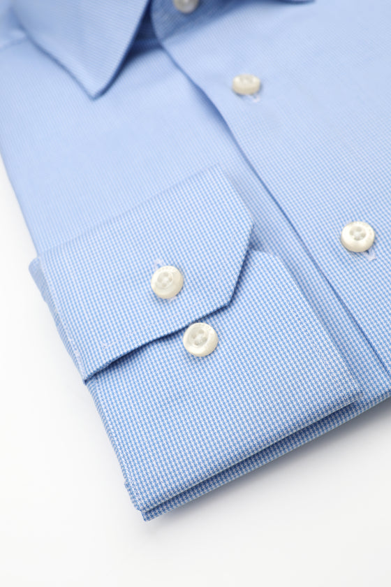Blue Puppy Tooth Shirt (Slim Fit)