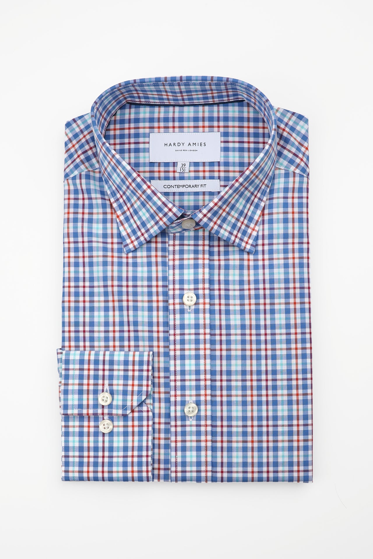 Blue Multi Check Shirt (Contemporary Fit)