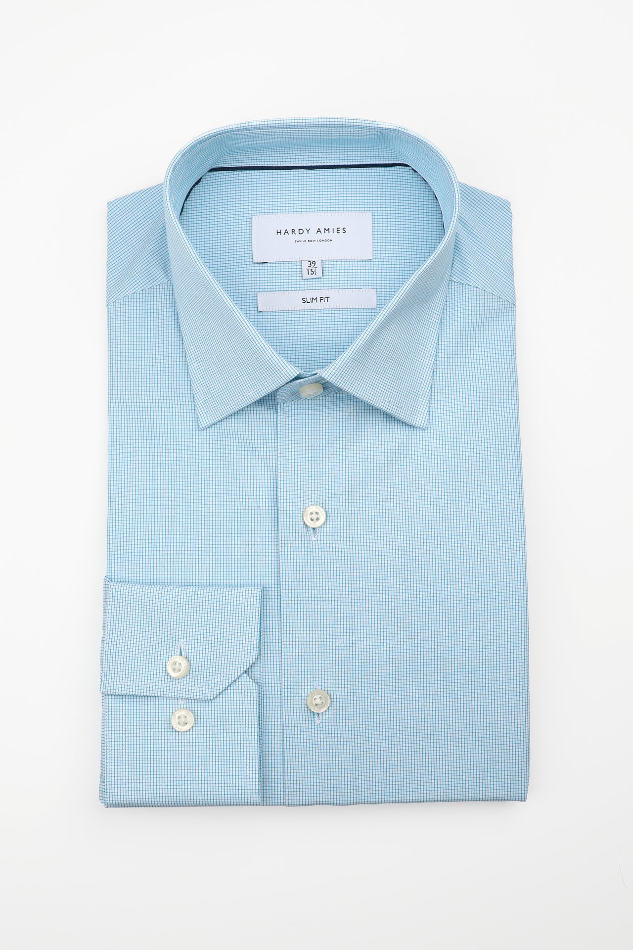 Teal Check Shirt (Slim Fit)