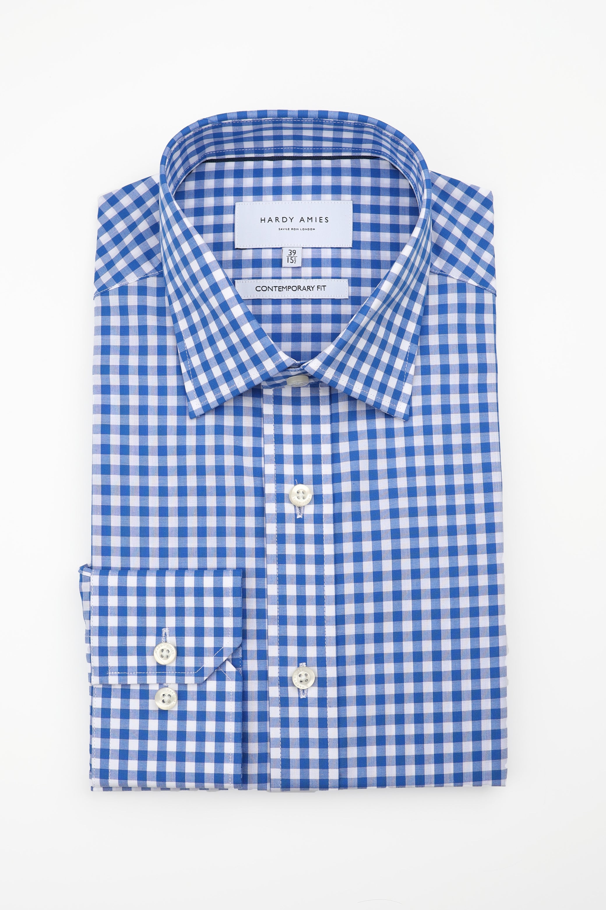Classic Blue Check Shirt (Contemporary Fit) - Hardy Amies Australia Classic Blue Check Shirt (Contemporary Fit) - Hardy Amies Australia