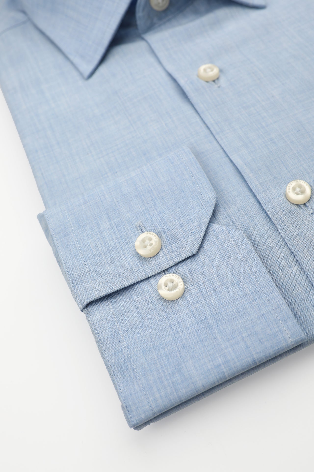 Blue Plain Melange Shirt (Slim Fit)