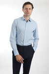 Blue Plain Melange Shirt (Slim Fit)
