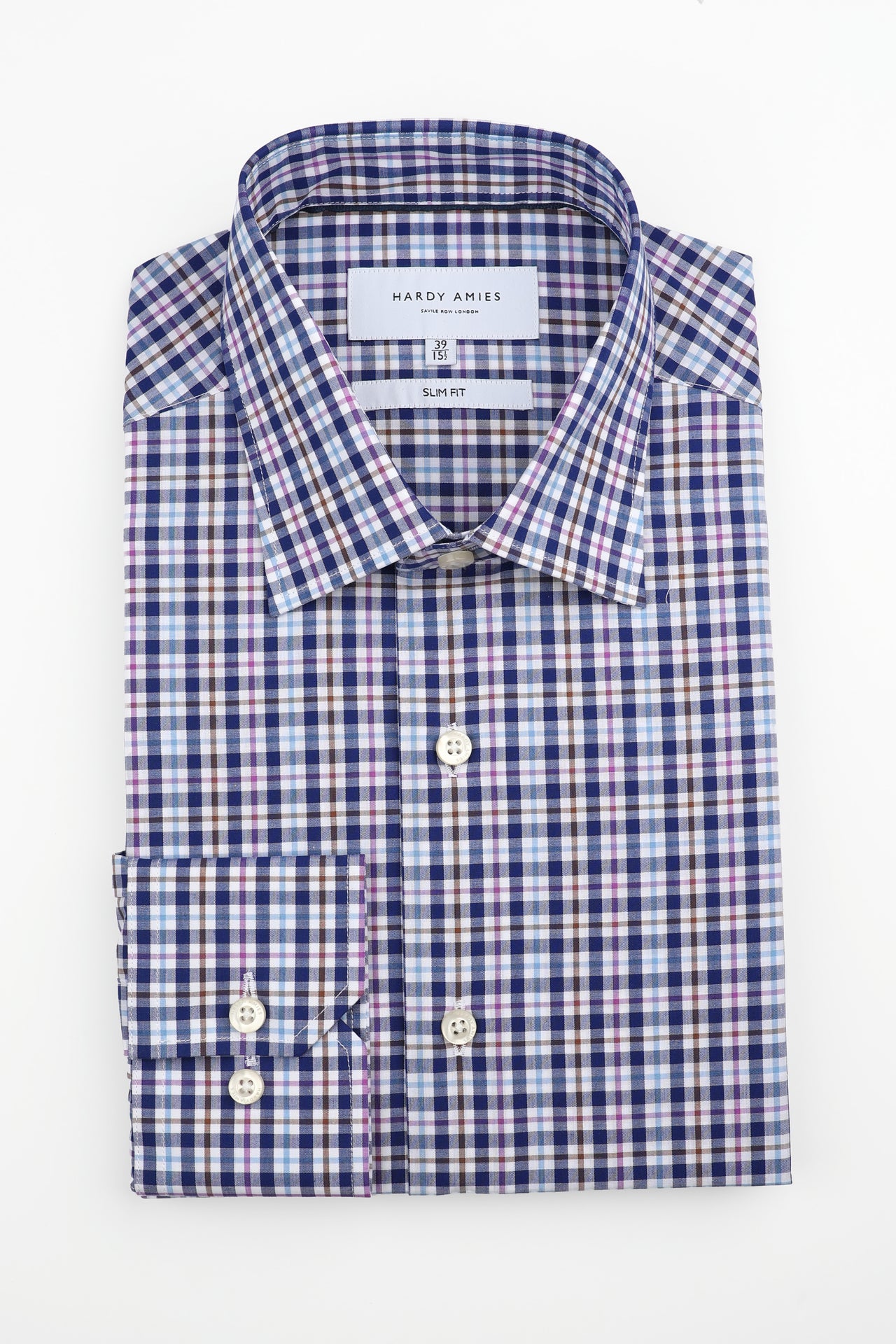 Navy Multi Check Shirt (Slim Fit)