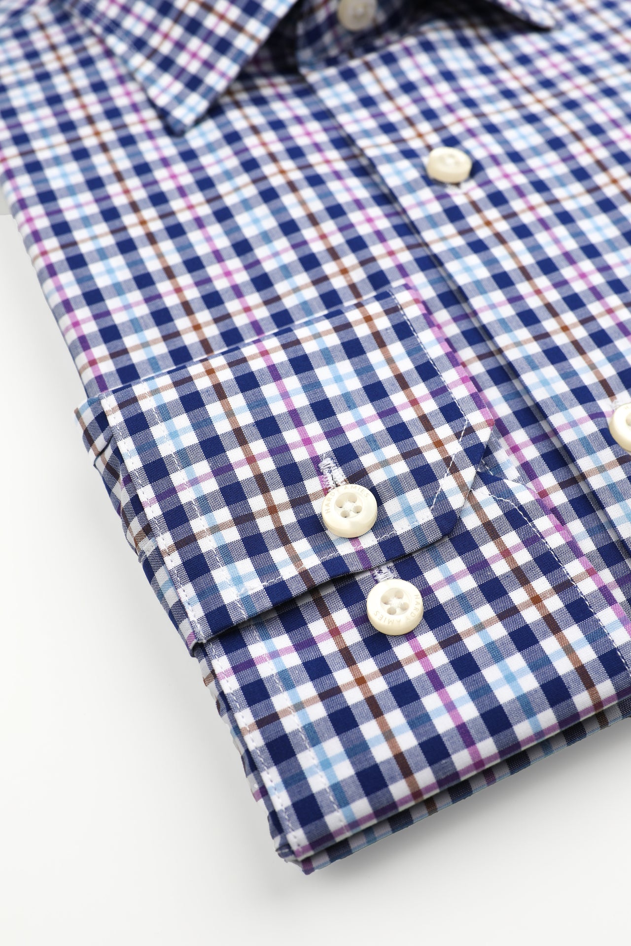 Navy Multi Check Shirt (Slim Fit)