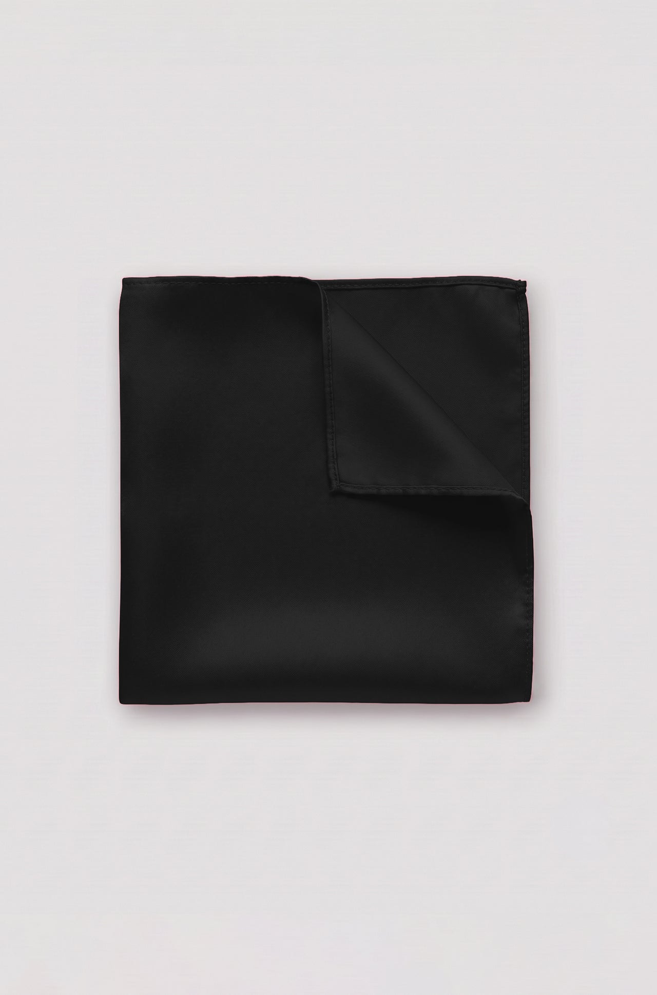 Black Pure Silk Pocket Square
