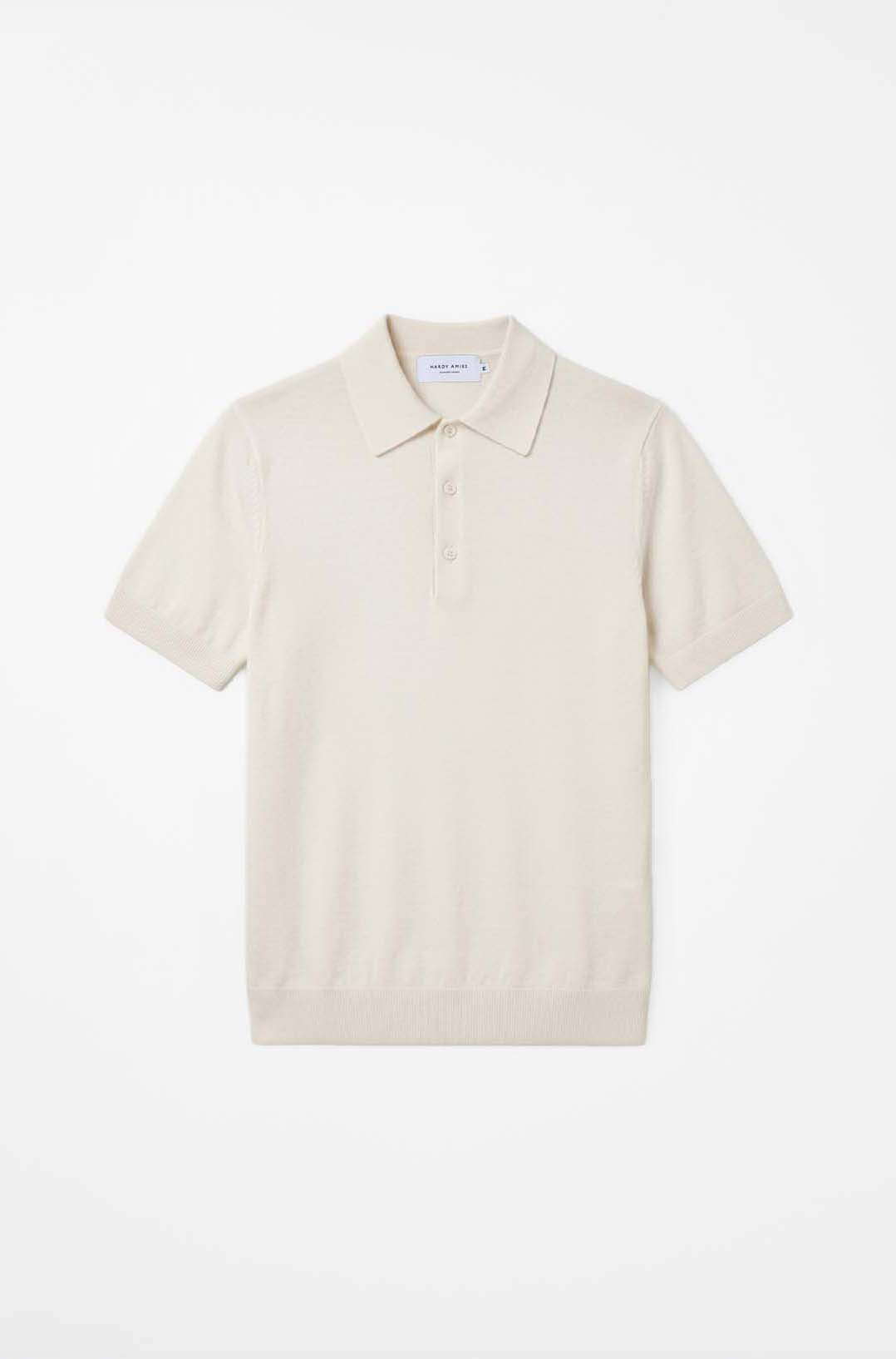 Off White Cotton Silk S/S Knitwear Polo