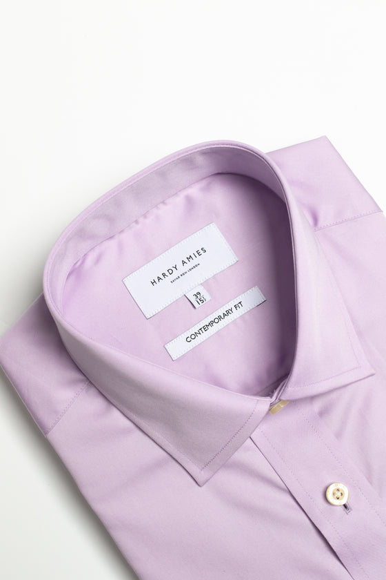 Lilac Plain Poplin Shirt (Contemporary Fit)