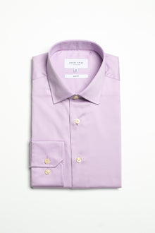  Lilac Plain Poplin Shirt (Slim Fit)