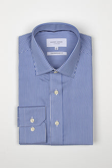  Blue Bengal Stripe Twill Shirt (Contemporary Fit)