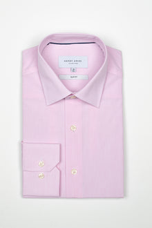  Pink Fine Stripe Poplin Shirt (Slim Fit)
