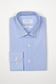  Blue Bengal Stripe Twill Shirt (Slim Fit)