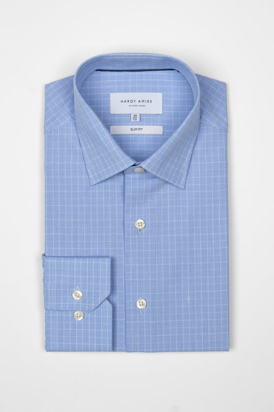 Blue Check Shirt (Slim Fit)