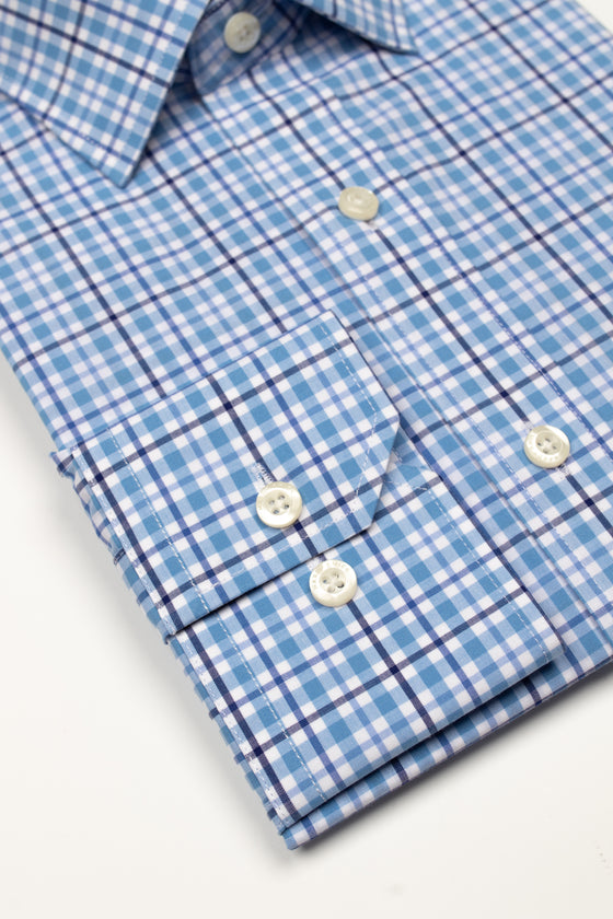 Blue Check Shirt (Contemporary Fit)